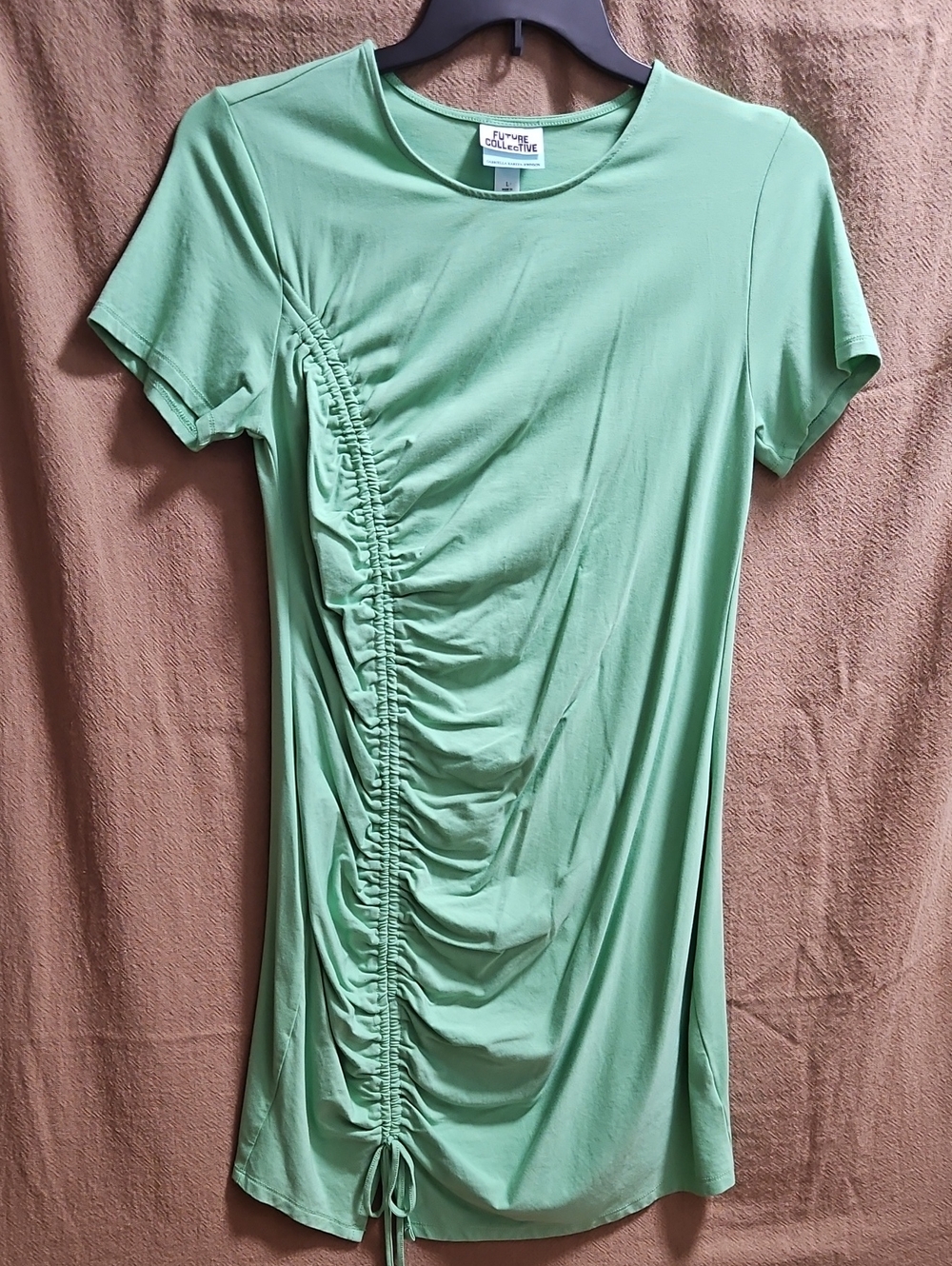 Mint Green Ruched Side T-Shirt Dress